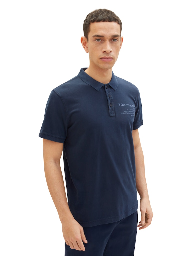 Tom Tailor pánské triko s límečkem 1035641 10668 Modrá XL