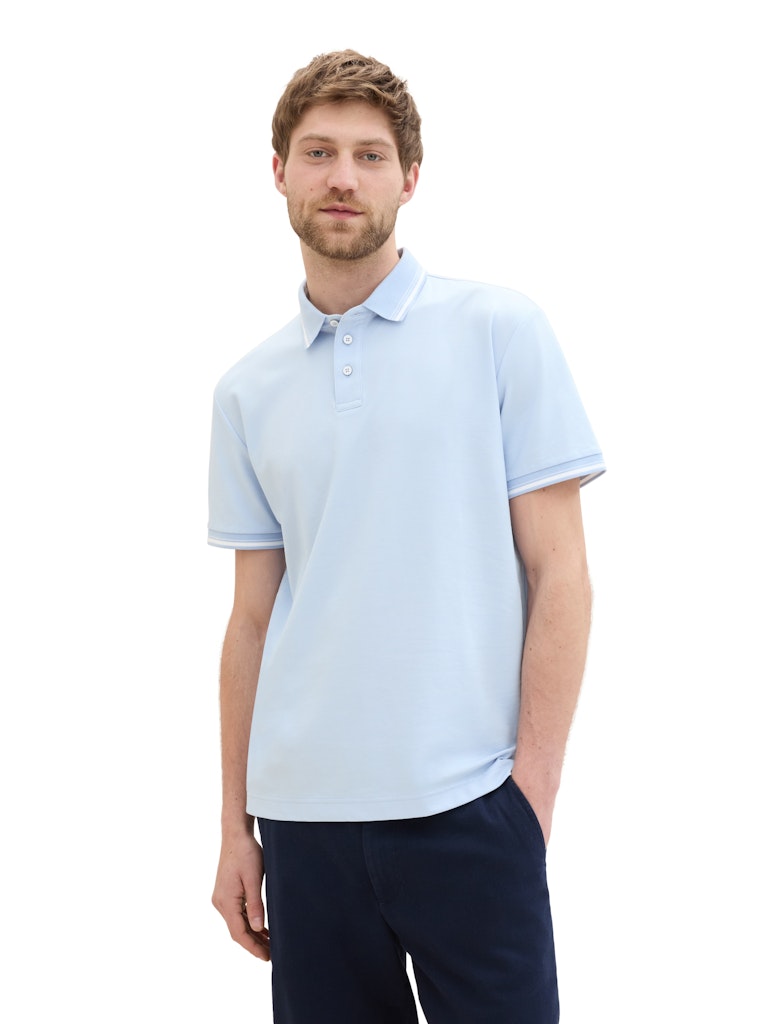 Tom Tailor pánské triko s límečkem COOLMAX® 1041795 35271 Modrá XL